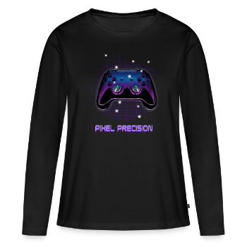 Gamers Video Gaming Geek Console Game Controller - Frauen Premium Bio Langarmshirt - Schwarz - Vorne - Julia (174cm)