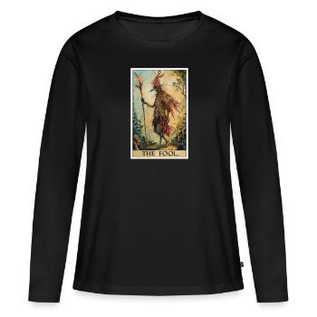 Tarot Cards Tarot Card The Fool The Fool - Women's Premium Organic Long Sleeve Shirt - black - Front - Julia (174cm)