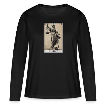 Cartes de tarot Carte de tarot Justice Justice - T-shirt manches longues Premium bio Femme - noir - Devant - Julia (174cm)