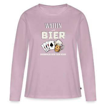Watten und Bier - Frauen Premium Bio Langarmshirt - Altrosa - Vorne - Julia (174cm)