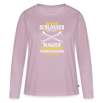 Je suis un serrurier et non un magicien - T-shirt manches longues Premium bio Femme - rose poudré - Devant - Julia (174cm)