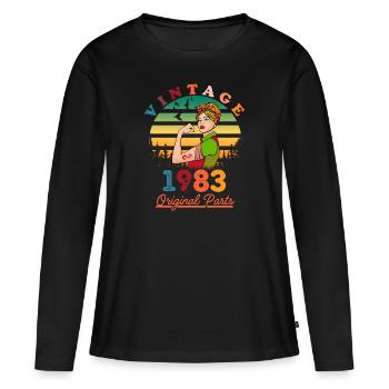 Vintage 1983 - Women's Premium Organic Long Sleeve Shirt - black - Front - Julia (174cm)