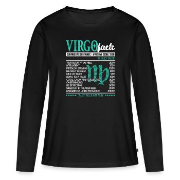 Virgo Facts I Awesome Zodiac Sign - Women's Premium Organic Long Sleeve Shirt - black - Front - Julia (174cm)