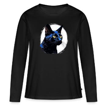 Chat de Bombay Bombay Katze - T-shirt manches longues Premium bio Femme - noir - Devant - Julia (174cm)