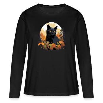 Chat de Bombay Bombay Katze - T-shirt manches longues Premium bio Femme - noir - Devant - Julia (174cm)