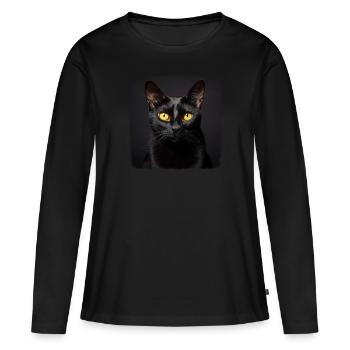 Chat de Bombay Bombay Katze - T-shirt manches longues Premium bio Femme - noir - Devant - Julia (174cm)