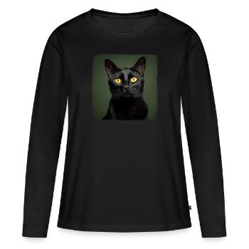 Chat de Bombay Bombay Katze - T-shirt manches longues Premium bio Femme - noir - Devant - Julia (174cm)