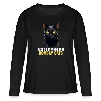 Chat de Bombay Bombay Katze - T-shirt manches longues Premium bio Femme - noir - Devant - Julia (174cm)