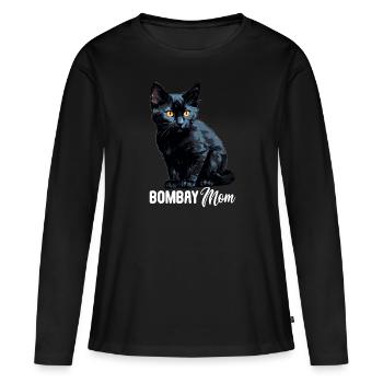 Chat de Bombay Bombay Katze - T-shirt manches longues Premium bio Femme - noir - Devant - Julia (174cm)