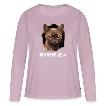 Chat birman Birmanie Katze - T-shirt manches longues Premium bio Femme - rose poudré - Devant - Julia (174cm)