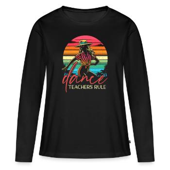 Règle des professeurs de danse - cadeau pour les professeurs de danse - T-shirt manches longues Premium bio Femme - noir - Devant - Julia (174cm)