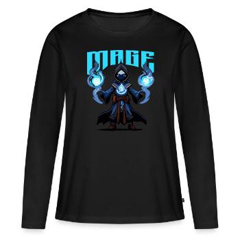 Magicien - T-shirt manches longues Premium bio Femme - noir - Devant - Julia (174cm)