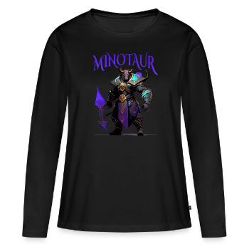 Minotaur - Women's Premium Organic Long Sleeve Shirt - black - Front - Julia (174cm)