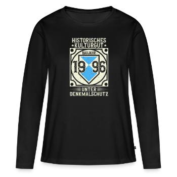 Né en 1996, né en 1996, né en 1996 - T-shirt manches longues Premium bio Femme - noir - Devant - Julia (174cm)