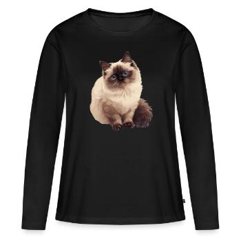 Chat de l’Himalaya Colourpoint Katze - T-shirt manches longues Premium bio Femme - noir - Devant - Julia (174cm)