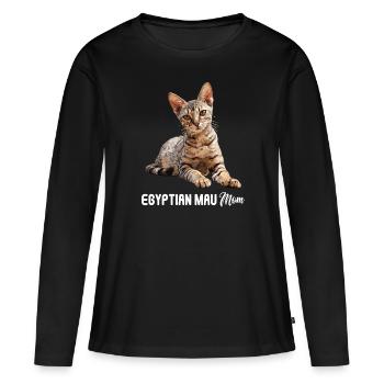 Egyptian Mau Kätzchen Katze Ägyptische Mau - Frauen Premium Bio Langarmshirt - Schwarz - Vorne - Julia (174cm)