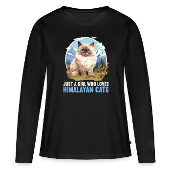 Chat de l’Himalaya Colourpoint Katze - T-shirt manches longues Premium bio Femme - noir - Devant - Julia (174cm)
