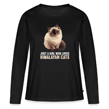 Chat de l’Himalaya Colourpoint Katze - T-shirt manches longues Premium bio Femme - noir - Devant - Julia (174cm)