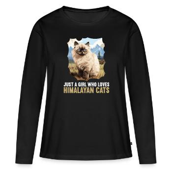 Chat de l’Himalaya Colourpoint Katze - T-shirt manches longues Premium bio Femme - noir - Devant - Julia (174cm)