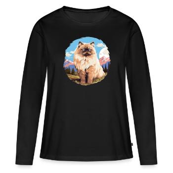 Chat de l’Himalaya Colourpoint Katze - T-shirt manches longues Premium bio Femme - noir - Devant - Julia (174cm)