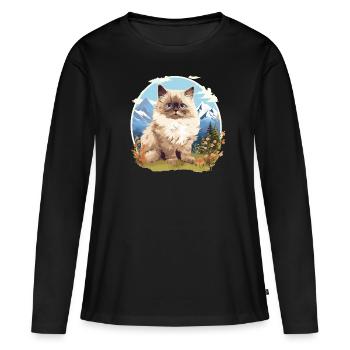 Chat de l’Himalaya Colourpoint Katze - T-shirt manches longues Premium bio Femme - noir - Devant - Julia (174cm)