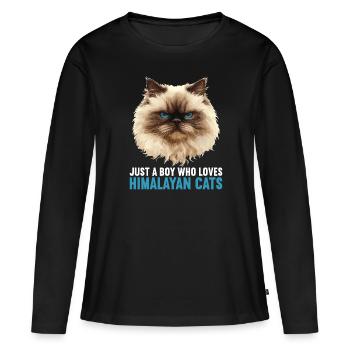 Chat de l’Himalaya Colourpoint Katze - T-shirt manches longues Premium bio Femme - noir - Devant - Julia (174cm)