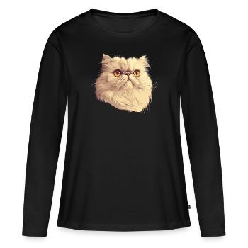 Chat persan Perserkatze - T-shirt manches longues Premium bio Femme - noir - Devant - Julia (174cm)
