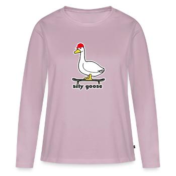 Silly Goose - Women's Premium Organic Long Sleeve Shirt - dusky pink - Front - Julia (174cm)