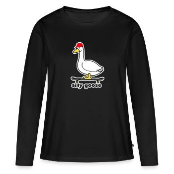 Silly Goose - Frauen Premium Bio Langarmshirt - Schwarz - Vorne - Julia (174cm)