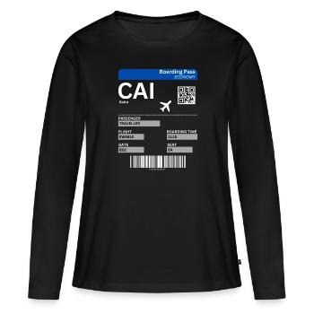 Le Caire Égypte Billet d’avion Le Caire Idée de vacances - T-shirt manches longues Premium bio Femme - noir - Devant - Julia (174cm)