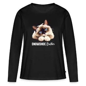 Chaton raquette Chat raquette - T-shirt manches longues Premium bio Femme - noir - Devant - Julia (174cm)