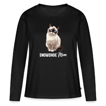 Chaton raquette Chat raquette - T-shirt manches longues Premium bio Femme - noir - Devant - Julia (174cm)