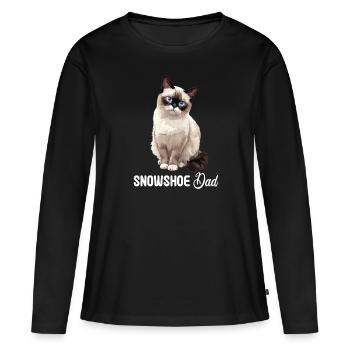 Chaton raquette Chat raquette - T-shirt manches longues Premium bio Femme - noir - Devant - Julia (174cm)