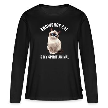 Chaton raquette Chat raquette - T-shirt manches longues Premium bio Femme - noir - Devant - Julia (174cm)