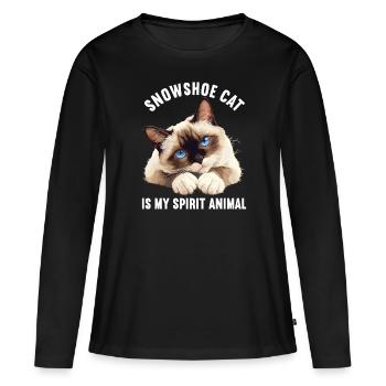 Chaton raquette Chat raquette - T-shirt manches longues Premium bio Femme - noir - Devant - Julia (174cm)