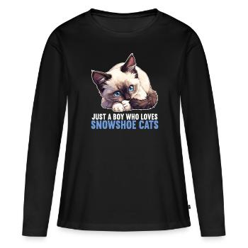 Chaton raquette Chat raquette - T-shirt manches longues Premium bio Femme - noir - Devant - Julia (174cm)