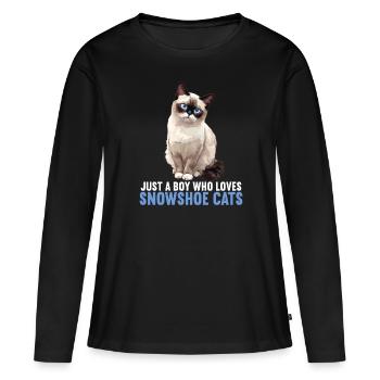 Chaton raquette Chat raquette - T-shirt manches longues Premium bio Femme - noir - Devant - Julia (174cm)