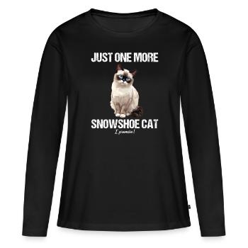 Chaton raquette Chat raquette - T-shirt manches longues Premium bio Femme - noir - Devant - Julia (174cm)