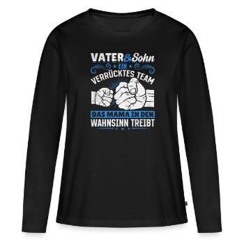 Vater & Sohn Gemeinsam stark & urkomisch - Frauen Premium Bio Langarmshirt - Schwarz - Vorne - Julia (174cm)