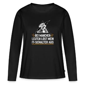 Mon RCD et moi plaisantons avec voltage - T-shirt manches longues Premium bio Femme - noir - Devant - Julia (174cm)