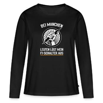 Mon RCD et moi plaisantons avec la tension - T-shirt manches longues Premium bio Femme - noir - Devant - Julia (174cm)