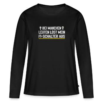 Mon RCD et moi plaisantons avec voltage - T-shirt manches longues Premium bio Femme - noir - Devant - Julia (174cm)