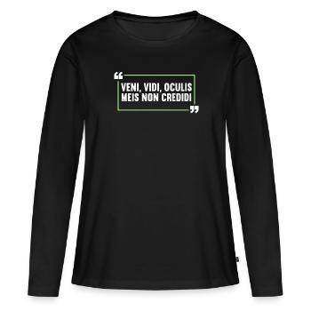 Latin Drôle de dicton latin - T-shirt manches longues Premium bio Femme - noir - Devant - Julia (174cm)