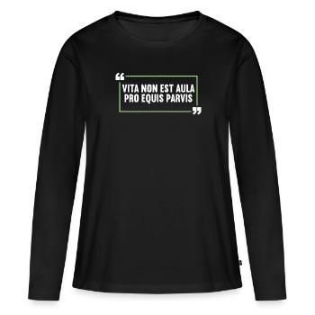 Latin Drôle de dicton latin - T-shirt manches longues Premium bio Femme - noir - Devant - Julia (174cm)
