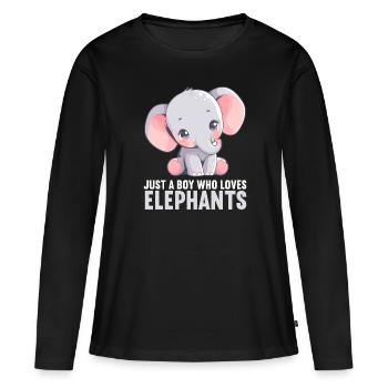 Éléphant Éléphant - T-shirt manches longues Premium bio Femme - noir - Devant - Julia (174cm)
