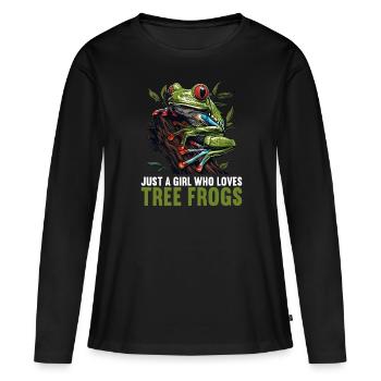 Rainette Baumfrösche Baumfrosch - T-shirt manches longues Premium bio Femme - noir - Devant - Julia (174cm)