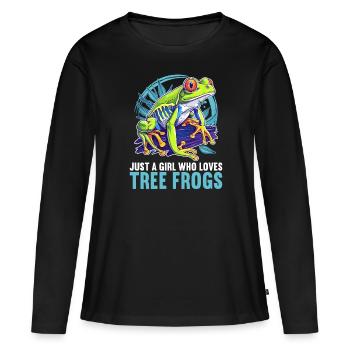 Rainette Baumfrösche Baumfrosch - T-shirt manches longues Premium bio Femme - noir - Devant - Julia (174cm)