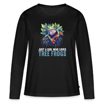 Rainette Baumfrösche Baumfrosch - T-shirt manches longues Premium bio Femme - noir - Devant - Julia (174cm)