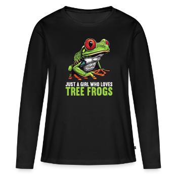 Rainette Baumfrösche Baumfrosch - T-shirt manches longues Premium bio Femme - noir - Devant - Julia (174cm)