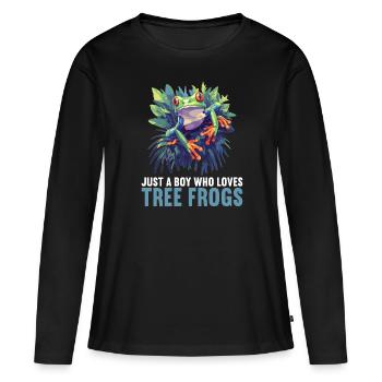 Rainette Baumfrösche Baumfrosch - T-shirt manches longues Premium bio Femme - noir - Devant - Julia (174cm)